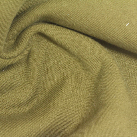 Brushed 100% Cotton French Terry Fabric, 499 gsm, 188 cm — Khaki