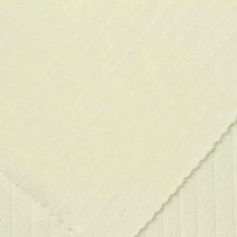 Cream Vertical-Stripe Pointelle Knit, Polyester, 270 gsm