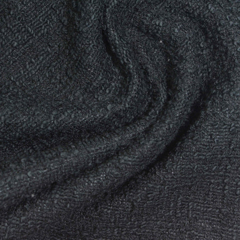 Jacquard Polyester Cotton Stretch Bouclé Fabric, 320 gsm, 155 cm — Grey