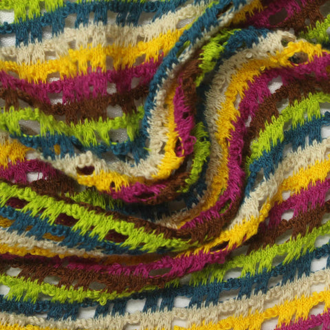 Lime Horizontal-Stripe Jacquard, Polyester, 320 gsm
