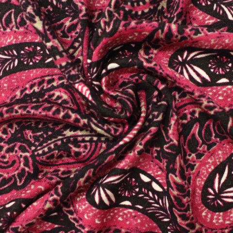 Pink Paisley Knit, Viscose