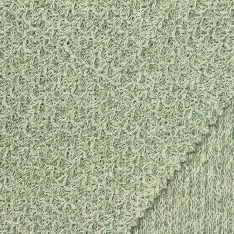 Light Green Marl Rib Knit, Cotton-Poly, 300 gsm