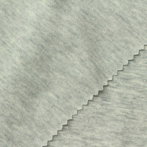 Light Grey Heathered-Marl Jersey Knit, Poly-Cotton, 173 gsm