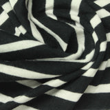 Black Horizontal-Stripe Jersey Knit, Cotton, 126 gsm — photo 1