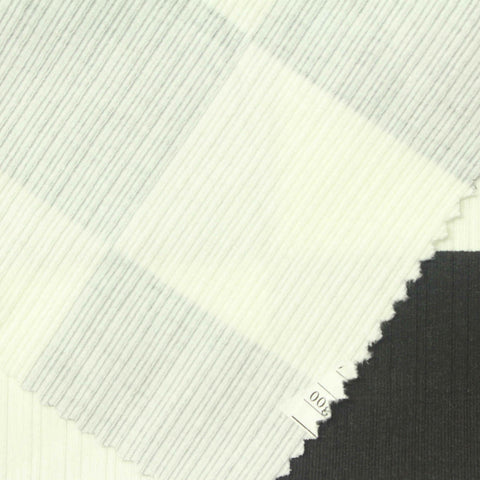 Black Check Rib Knit, Poly-Viscose, 330 gsm