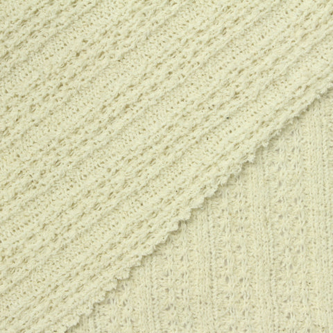 Beige Openwork Rib Knit, Poly-Cotton