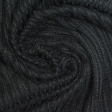 Brushed Polyester Stretch Chunky Knit Fabric, 195 gsm, 150 cm — Black — photo 1