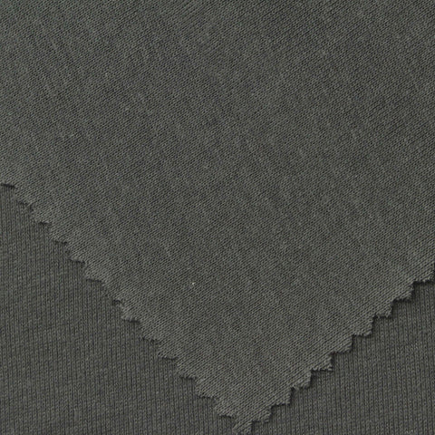 Dark Grey Marl Rib Knit, Cotton, 170 gsm, 160 cm