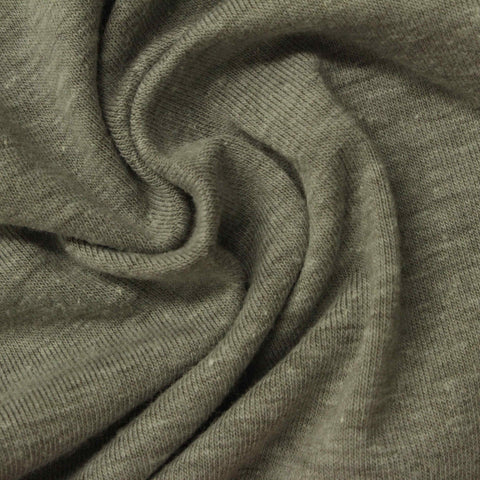 Khaki Marl Jersey Knit, Cotton-Poly