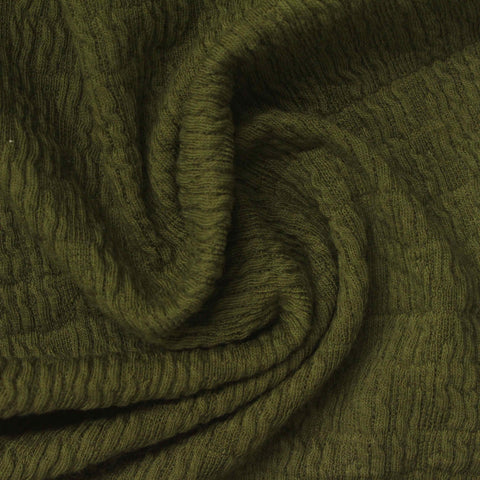 Cotton Polyester Stretch Crepe Fabric, 215 gsm, 130 cm — Green