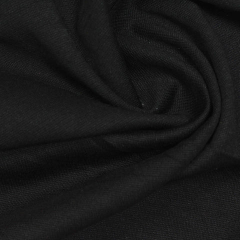 Cotton Polyester Ponte Knit Fabric, 160 gsm — Black