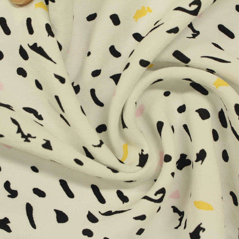 Black Abstract Crepe, Viscose