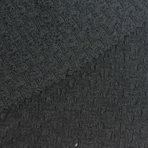 Dark Grey Textured-Leaf Warp Knit, Polyester