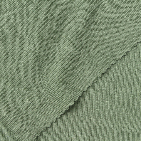 Viscose Stretch Rib Knit Fabric, 240 gsm, 120 cm — Green, ref EF-261000