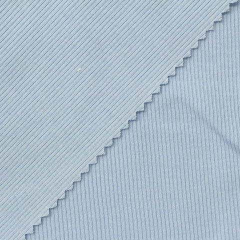 Cotton Stretch Rib Knit Fabric, 190 gsm, 110 cm — Blue