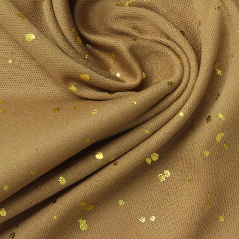 Gold Glitter Jersey Knit, Polyester