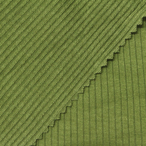 Viscose Stretch Rib Knit Fabric, 180 gsm, 127 cm — Green