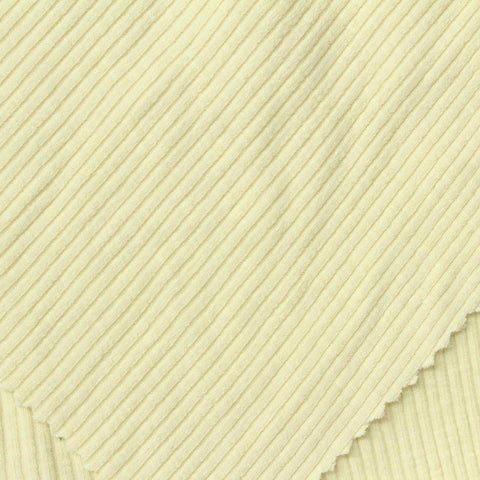 Slub Polyester Cotton Stretch Rib Knit Fabric, 250 gsm, 120 cm — Yellow