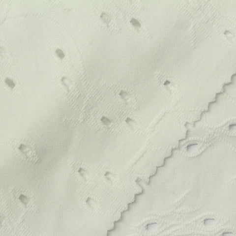 White Eyelet Jacquard, Polyester, 240 gsm