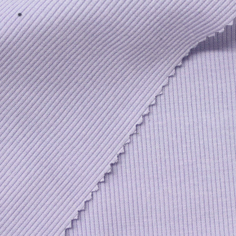 Cotton Polyester Stretch Rib Knit Fabric, 350 gsm, 120 cm — Purple