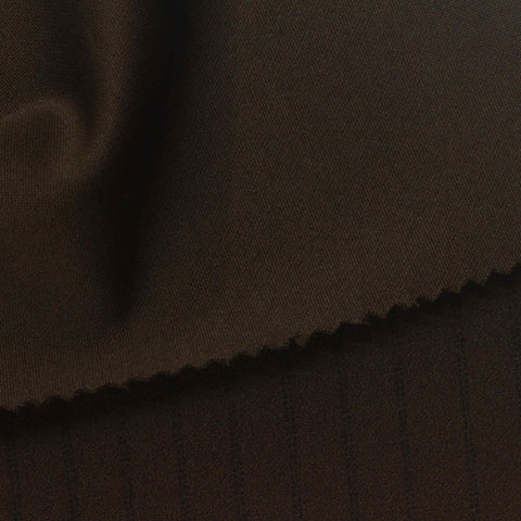 Dark Brown Vertical-Pinstripe Scuba Knit, Polyester