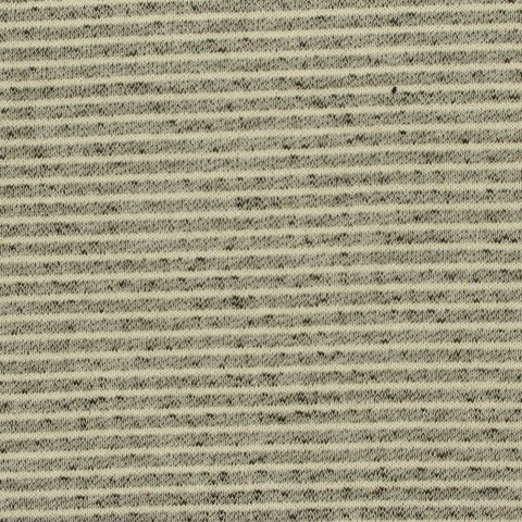 Light Beige Horizontal-Stripe French Terry, Cotton-Poly, 285 gsm