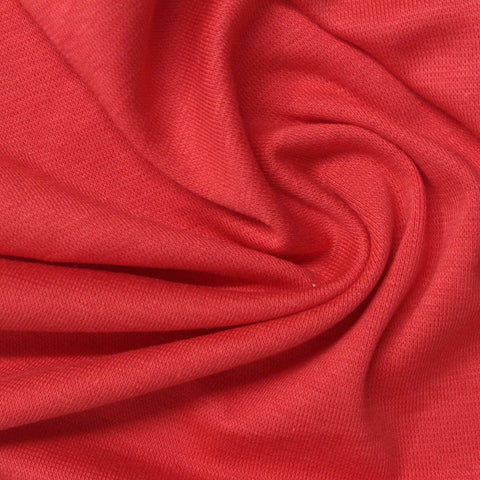 Cotton Modal Stretch Rib Knit Fabric, 215 gsm, 175 cm — Red
