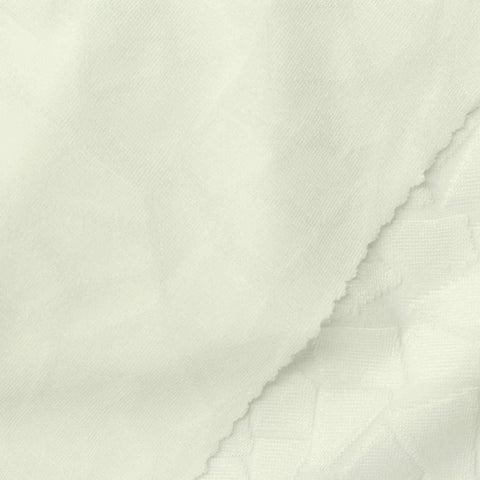 Jacquard Polyester Stretch Pointelle Knit Fabric, 284 gsm, 160 cm — White