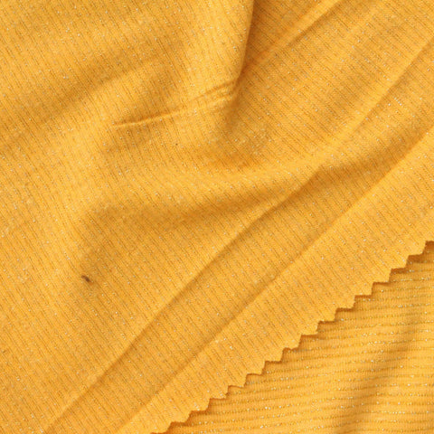 Yellow Horizontal-Stripe Knit, Poly-Viscose, 180 gsm