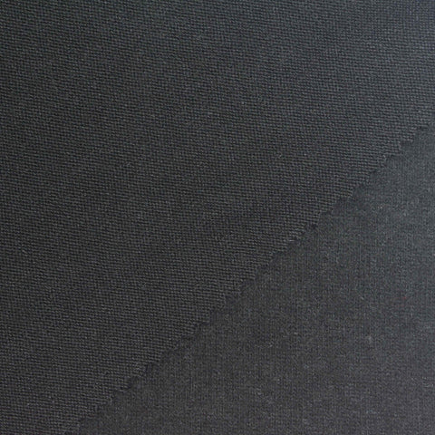 Brushed Viscose Stretch Chunky Knit Fabric, 270 gsm, 160 cm — Black
