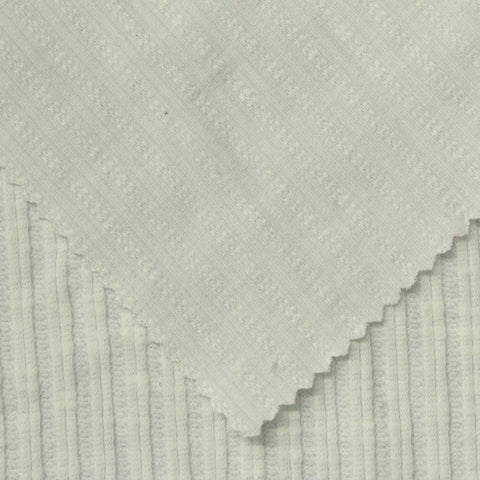 Jacquard Cotton Polyester Stretch Rib Knit Fabric, 235 gsm, 124 cm — Green