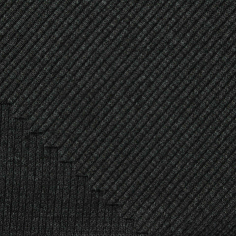 Dark Grey Marl Rib Knit, Polyester, 300 gsm, 110 cm