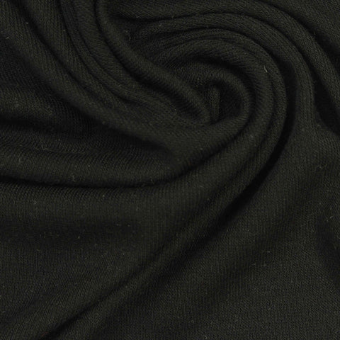 Acrylic Viscose Stretch Knit Fabric, 160 gsm, 175 cm — Black