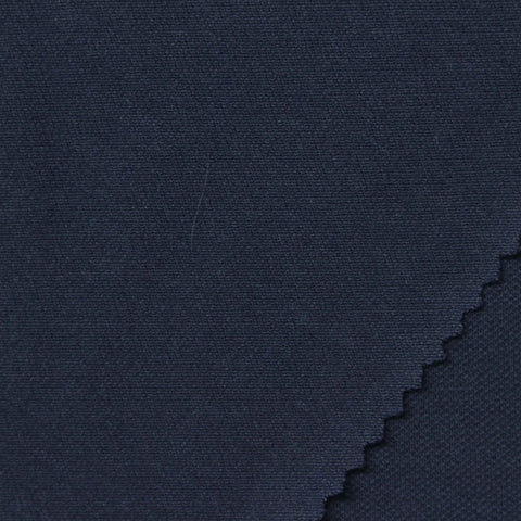Polyester Viscose Blend Stretch Piqué Knit Fabric, 173 gsm, 170 cm — Navy