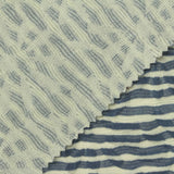 Cream Horizontal-Stripe Interlock Knit, Poly-Cotton — photo 1