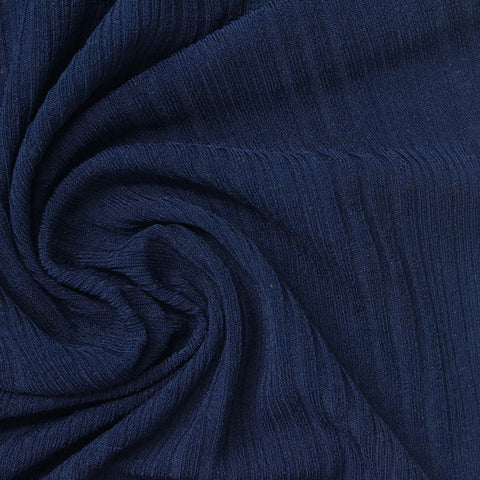 Navy Ribbed Rib Knit, Polyester