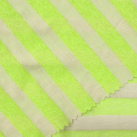 Lime Horizontal-Stripe Chunky Knit, Viscose-Poly