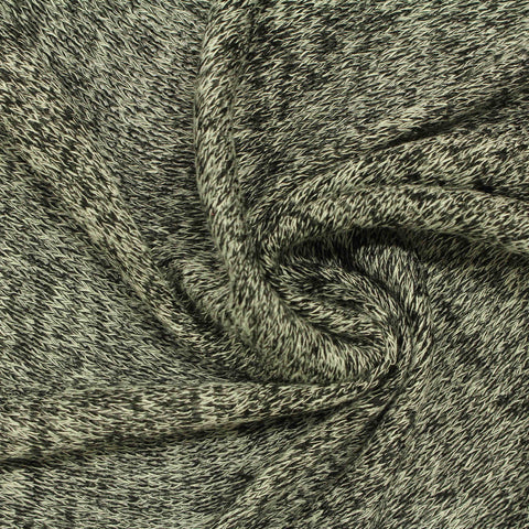 Black Marl Chunky Knit, Viscose-Poly, 150 gsm, 150 cm