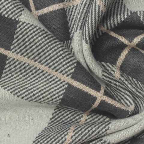 Grey Plaid Jacquard, Poly-Viscose