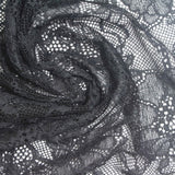 Black Floral Lace, Nylon-Spandex, 106 gsm — photo 1