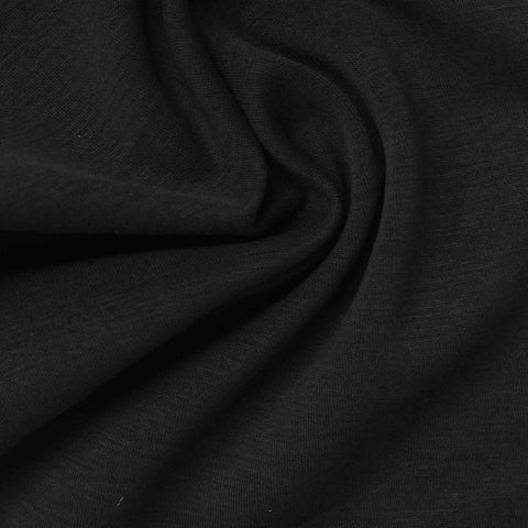 Polyester Modal Stretch Scuba Knit Fabric, 213 gsm, 160 cm — Black
