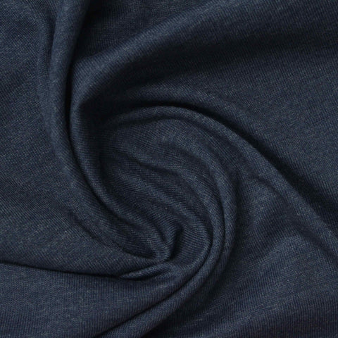 Dark Blue Marl Jersey Knit, Cotton-Poly, 163 gsm, 169 cm