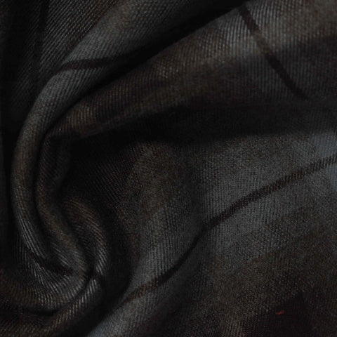 Dark Grey Plaid Woven, Poly-Viscose, 285 gsm, 150 cm, ref EF-265168