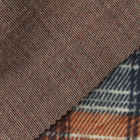 Navy Plaid Interlock Knit, Poly-Viscose
