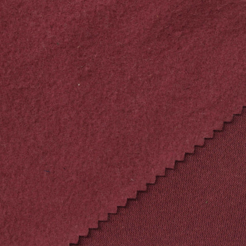 Brushed Cotton Polyester French Terry Fabric, 259 gsm, 195 cm — Red, ref EF-267636