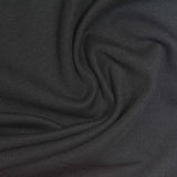 Cotton Polyester Blend Stretch Interlock Knit Fabric, 240 gsm, 155 cm — Black — photo 1