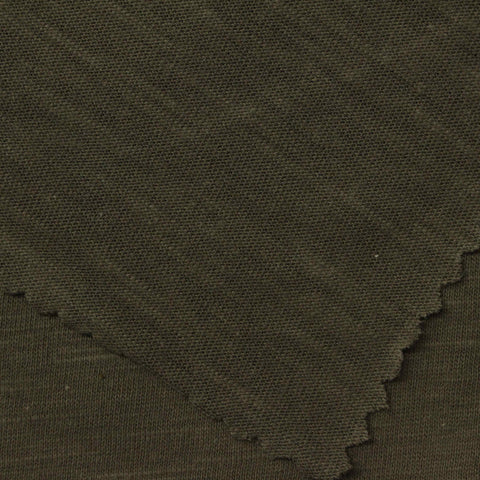 Dark Olive Heather Jersey Knit, Poly-Cotton
