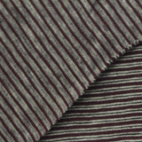 Burgundy Horizontal-Stripe Jersey Knit, Cotton — photo 1