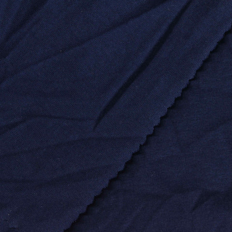Cotton Polyester Jersey Knit Fabric, 150 gsm, 175 cm — Navy