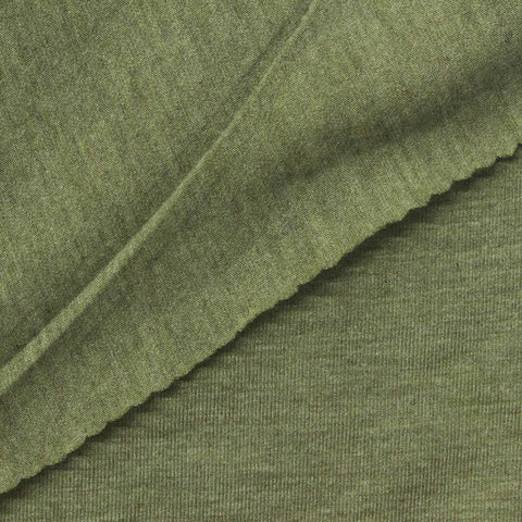 Heathered Green Marl Jersey Knit, Poly-Viscose